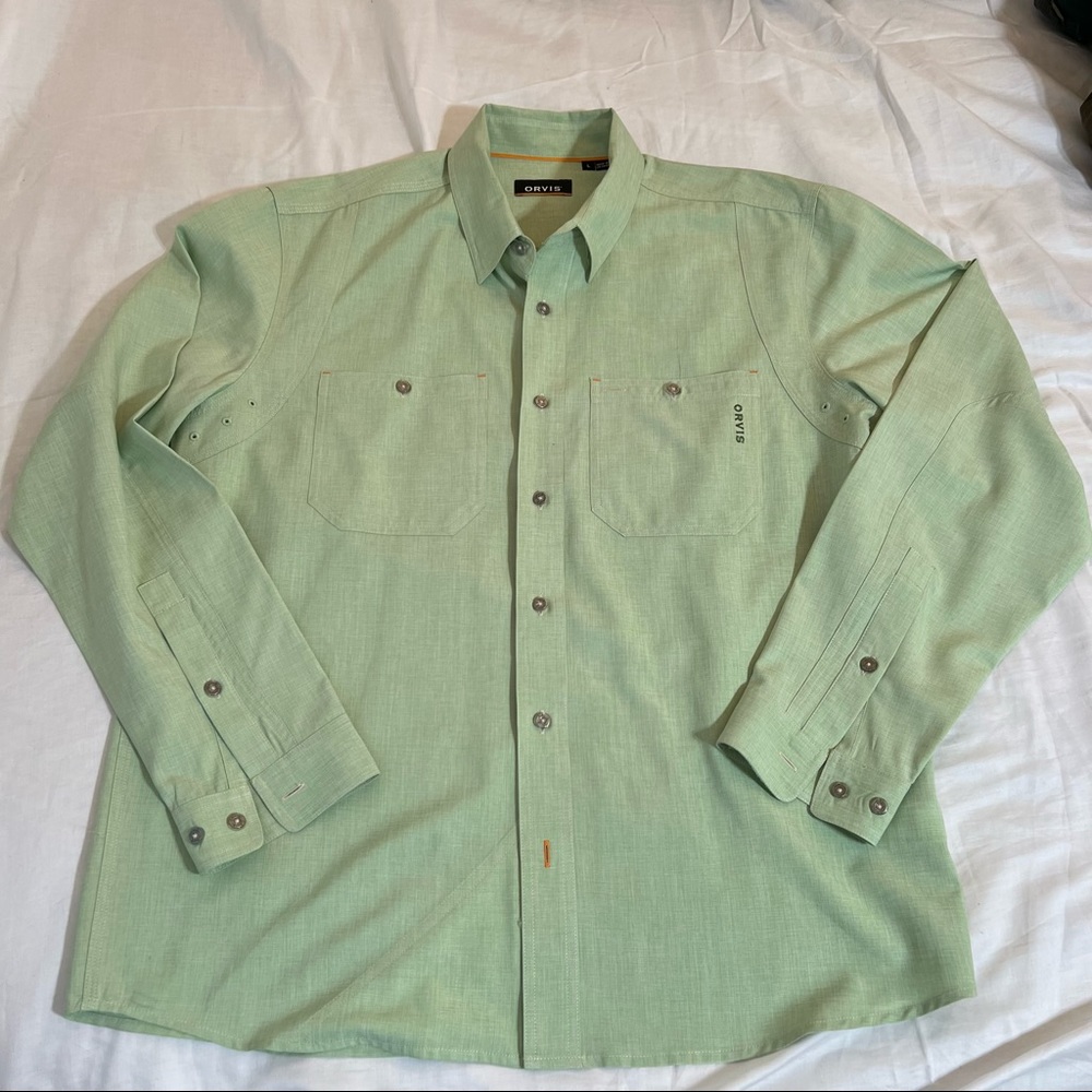 Orvis Men's Green Casual Button Down Shirt